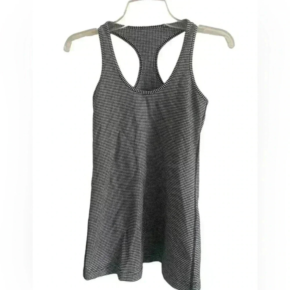 Lululemon Cool Racerback Tank Top Gingham Inkwell Size 4 - Picture 1 of 8